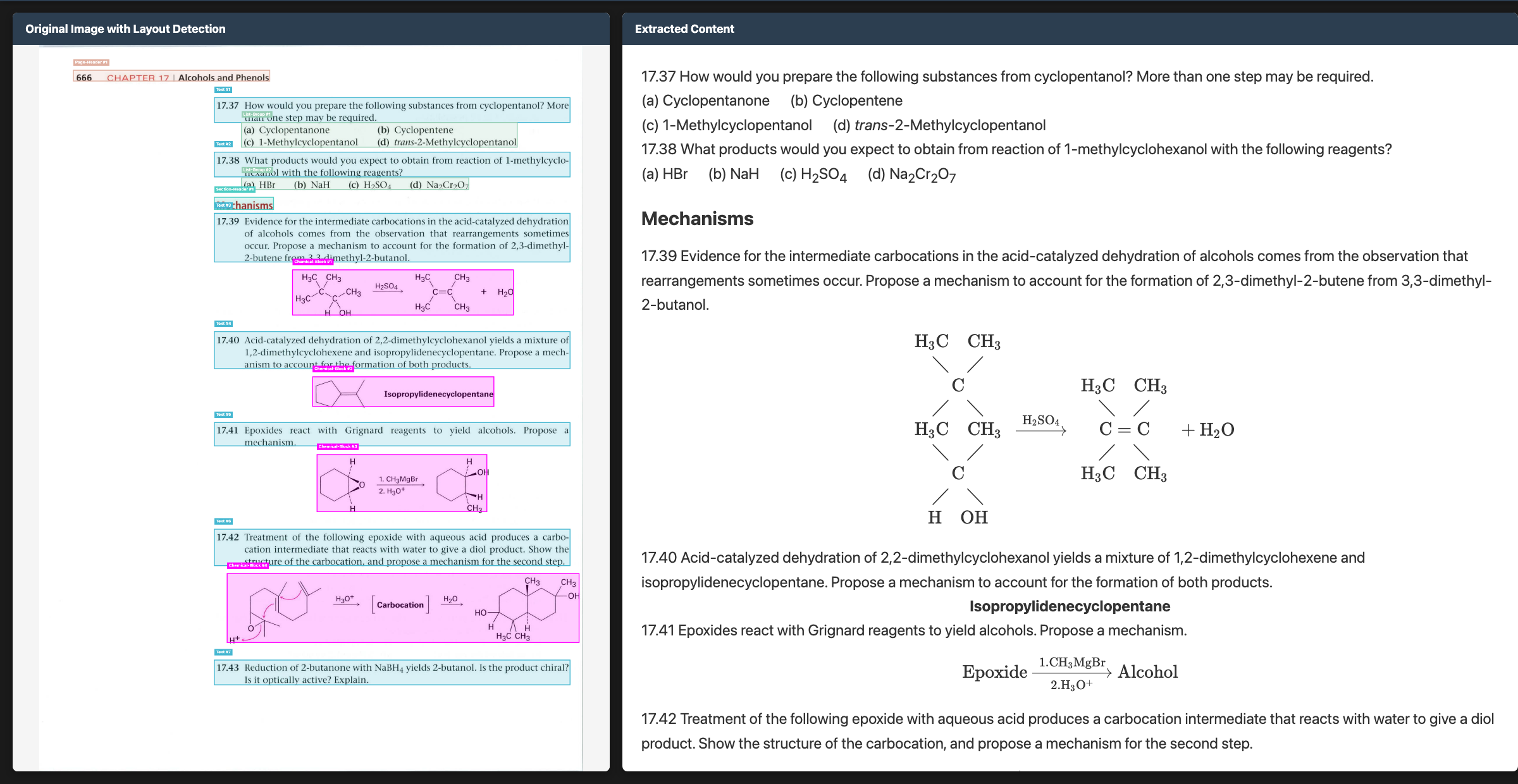 Chemistry block detection