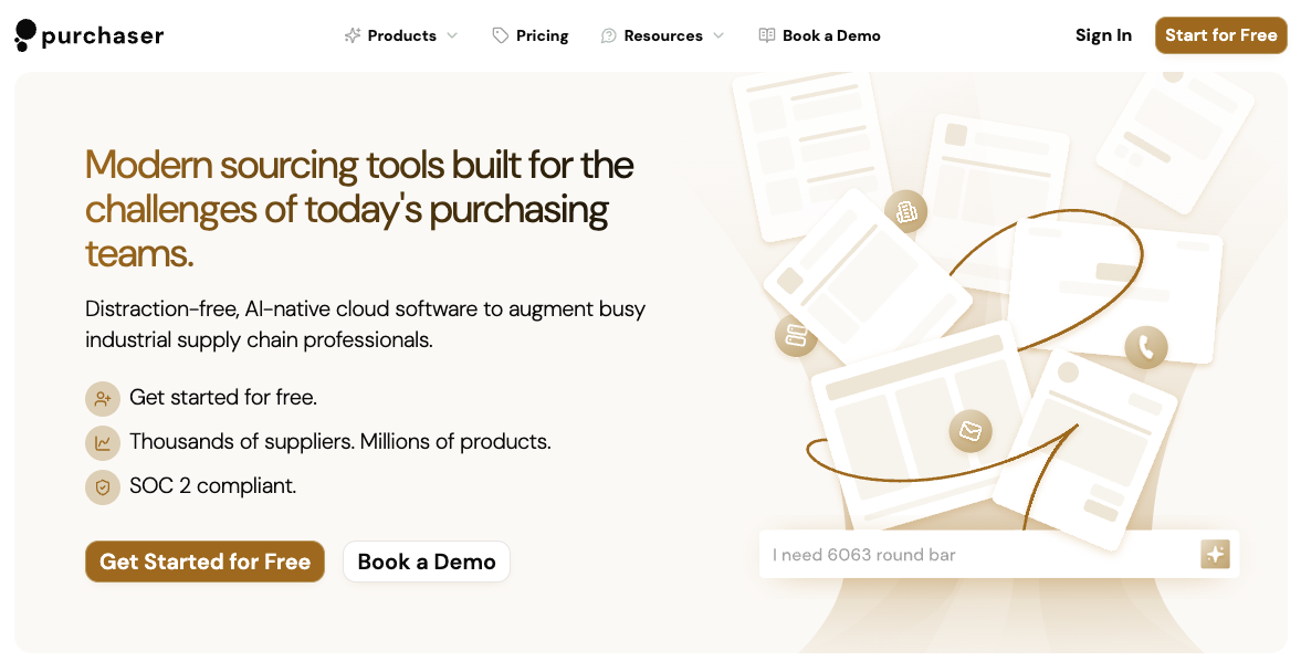 Purchaser.ai platform interface