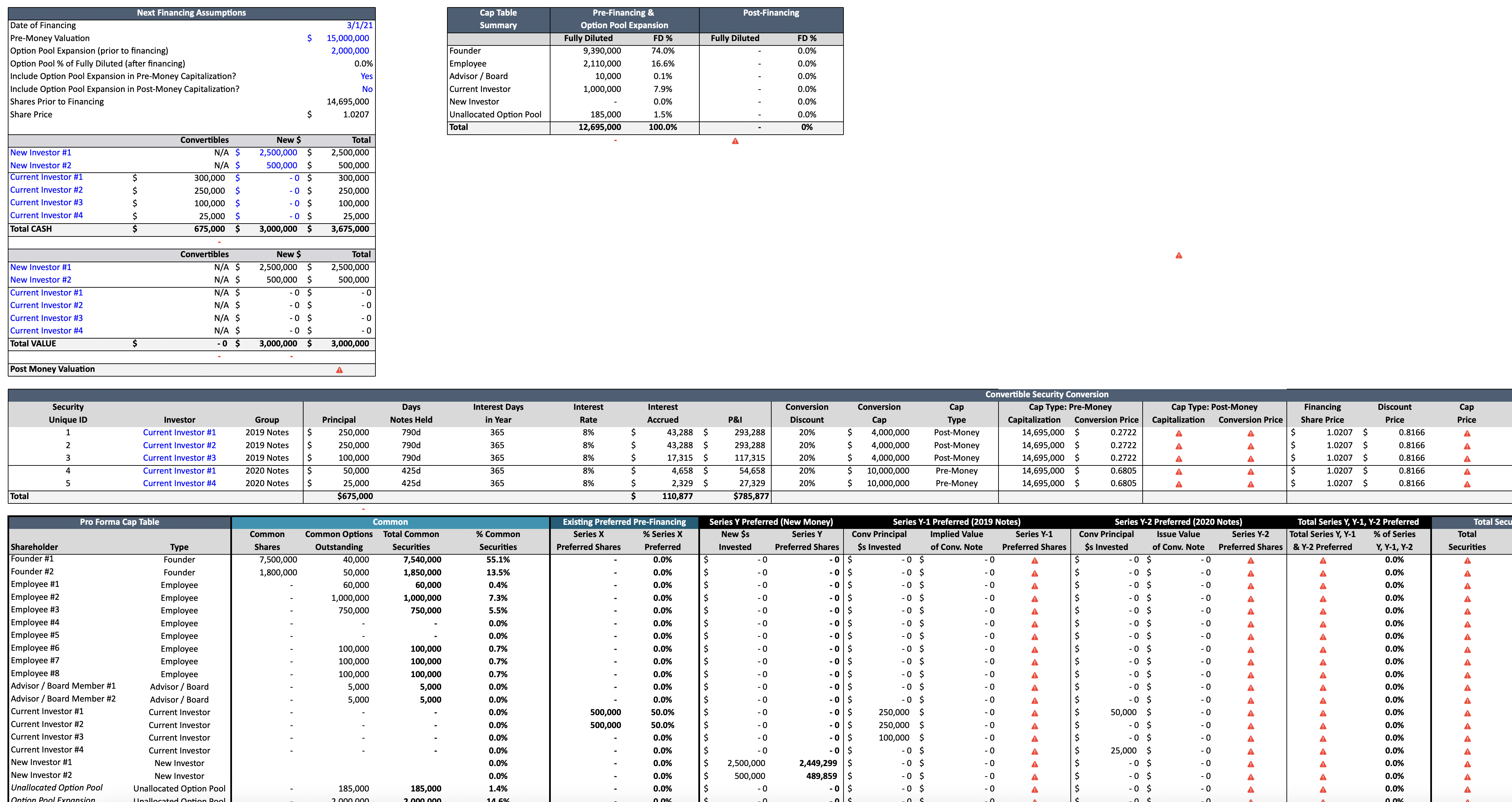 Squarespace spreadsheet with multiple distinct tables