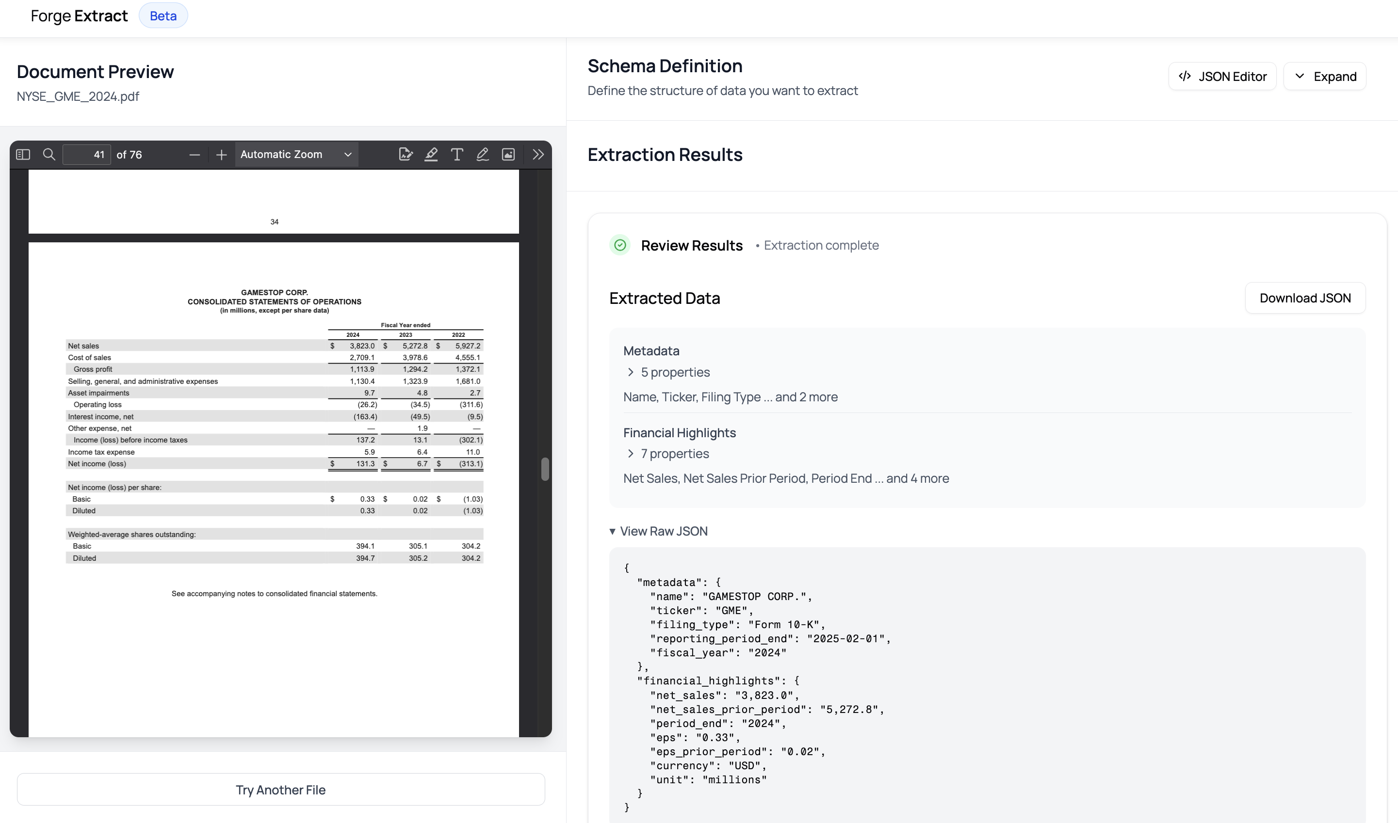 GME extraction example