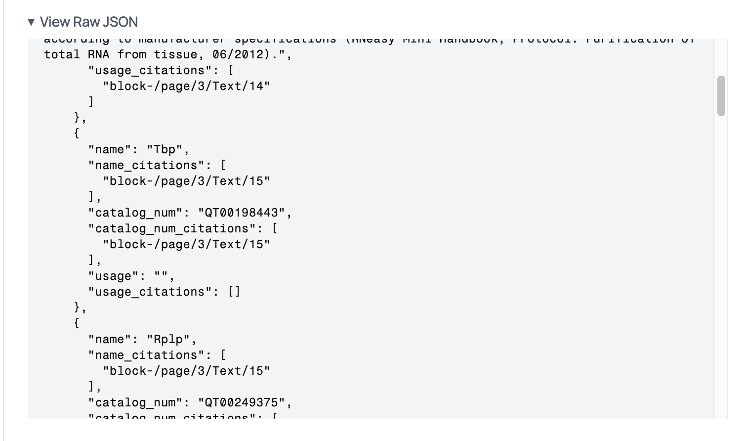 API citation response